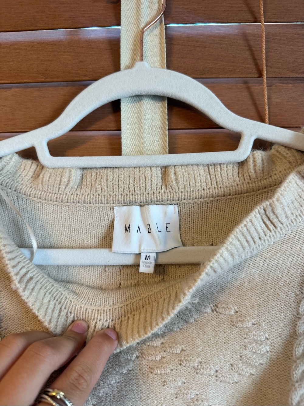 MARBLE Cream Ruffle Cable-Knit Sweater Set - Picture 2 of 5